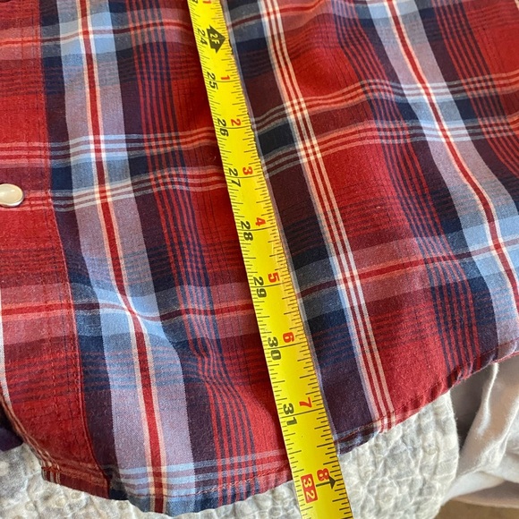 High Noon Western Shirt Mens Large Red Blue Pearl Snap Rockabilly Cowboy Rodeo - Picture 4 of 6